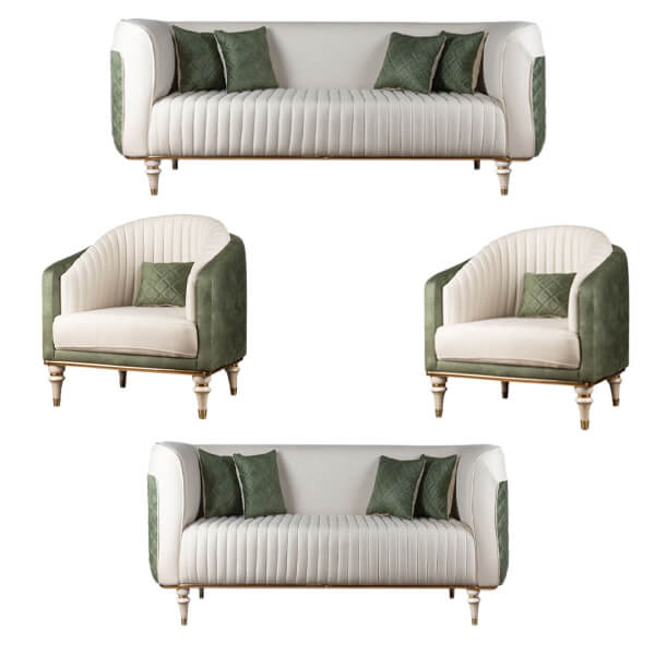 مبل راحتی هفت نفره صنعت آدلی مدل کویین با پارچه مازراتی