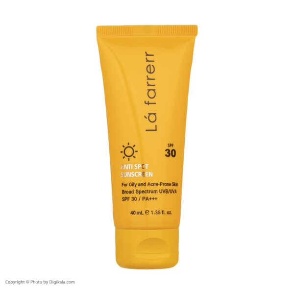 کرم ضد آفتاب لافارر مدل SPF30 Oily and Acne-Prone حجم 40 میلی‌‌ لیتر